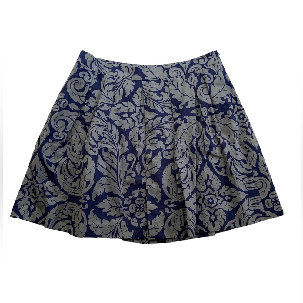 BODEN Women's Navy Gray Sophia Skirt WG566 US Size 14R Cotton